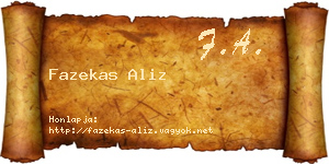 Fazekas Aliz névjegykártya